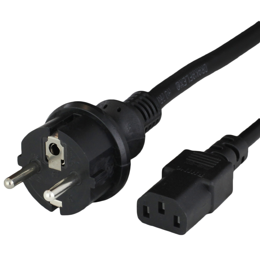Schuko to IEC C13 Power Cord